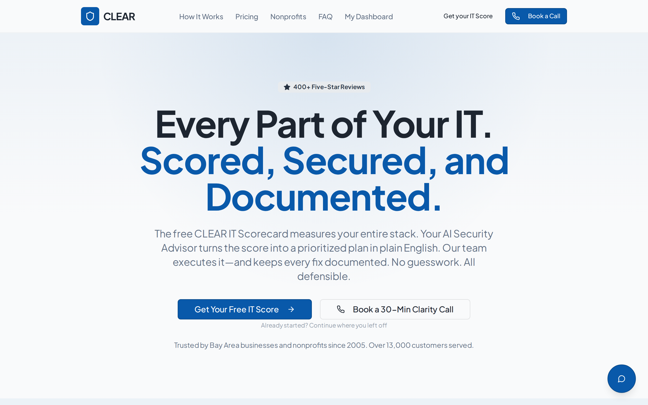 Screenshot of the CLEAR Technology website